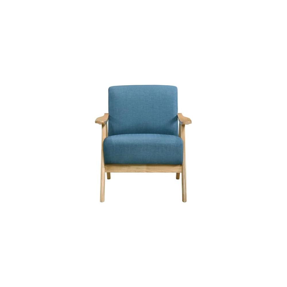 Modern Faux Leather Accent Chair with Cushion Back and Seat, Walnut Finish Solid Rubberwood, Stylish Comfort for Living Room, Home Decor, Upholstered Furniture