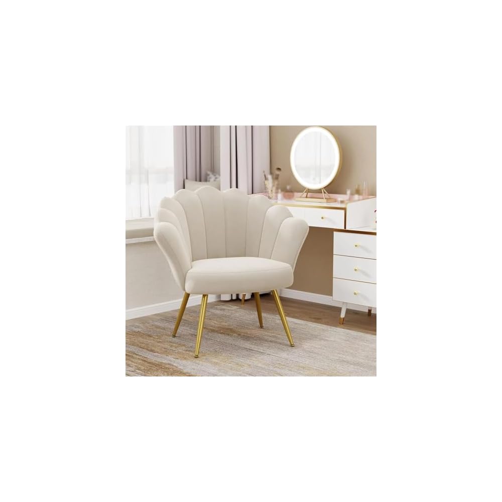 Century Velvet Living Room Chair Accent Chairs, Upholstered Vanity for Makeup