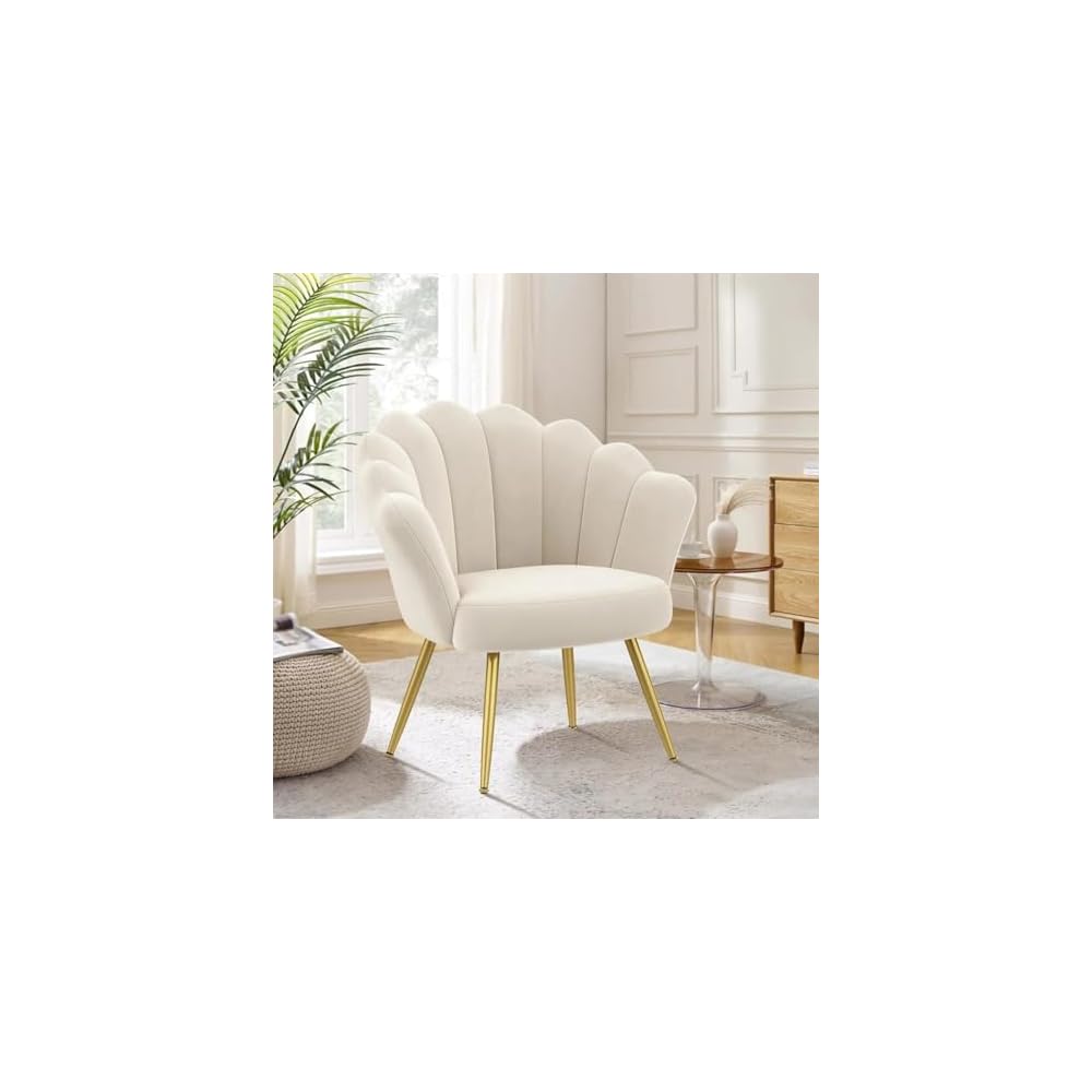 Century Velvet Living Room Chair Accent Chairs, Upholstered Vanity for Makeup