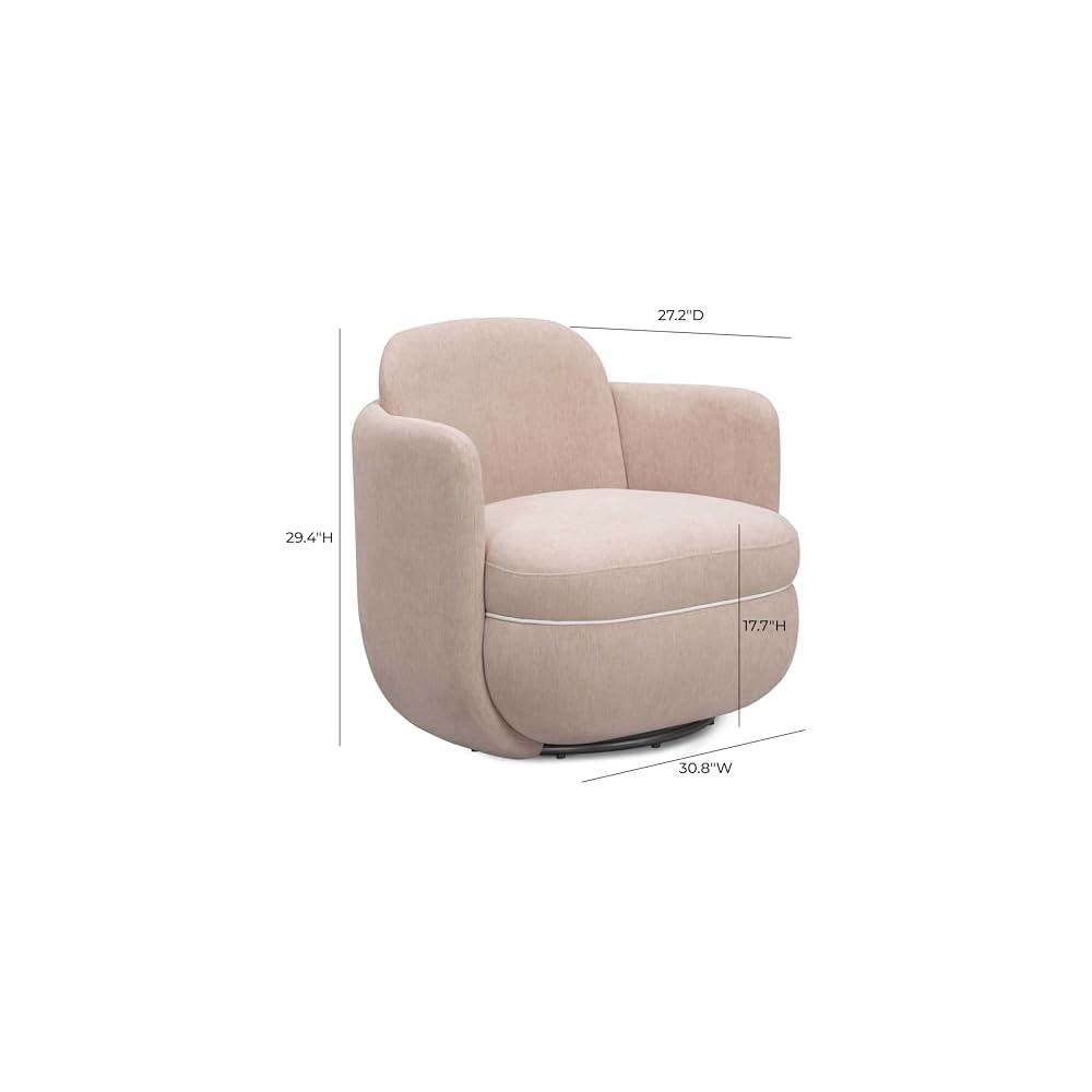 TOV Furniture Wolfie Light Pink Chenille Swivel Chair