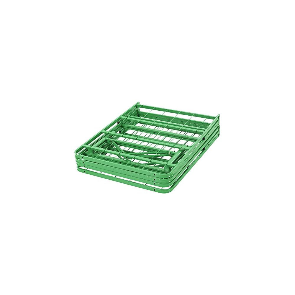 Modway Horizon Queen Bed Frame In Green - Replaces Box Spring - Folding Metal Mattress Bed Frame