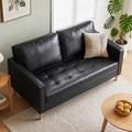 STHOUYN Faux Leather Loveseat, 2 Seater Couch, Living Room Office, Black